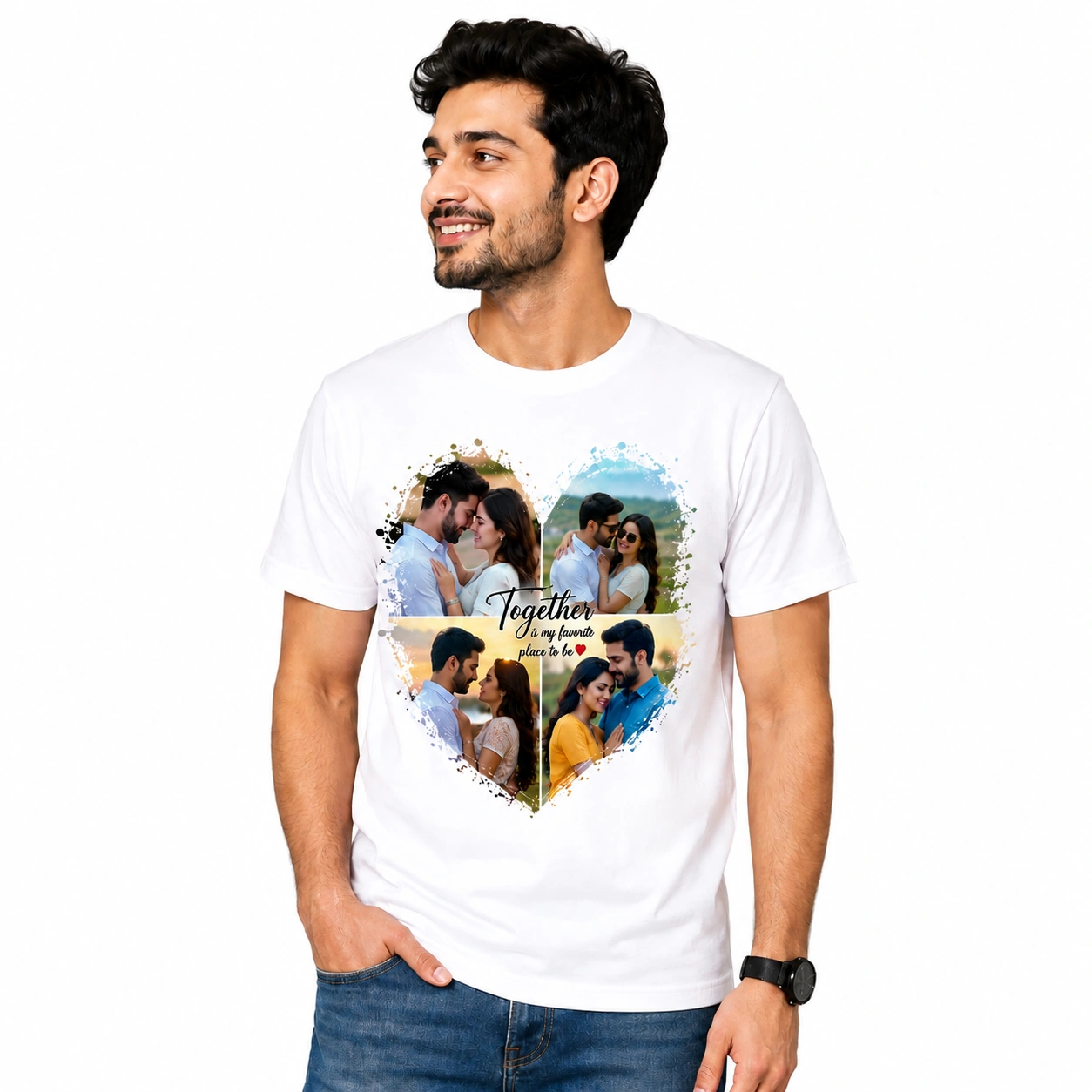 Couple Heart  Photo Tshirt